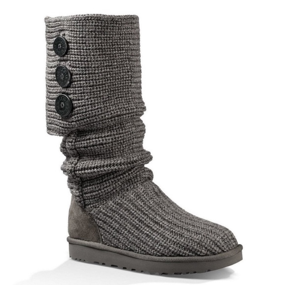 UGG Classic Cardy Tall Button Sweater Boots Size 6